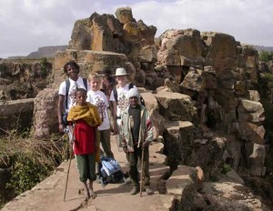 Happy tourists on Mnt Abuna Yoseph