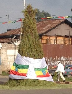 All over Addis decorated bonfires are set up the day before the holiday