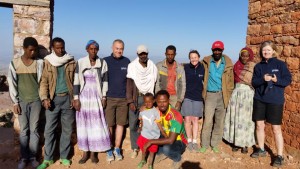 Anne and her friends with a community in Tigray