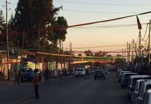 Flags put up on the streets of Addis in preparation for the Timkat processions on 18th - 20th Jan