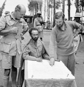 Haile Selassie with Brig. Sandford & Col. Wingate