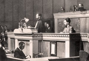 Haile Selassie speaks at the League of Nations