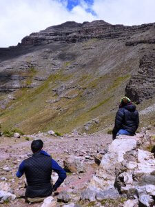 Alex & Emebet contemplate the peak of Ras Dashen