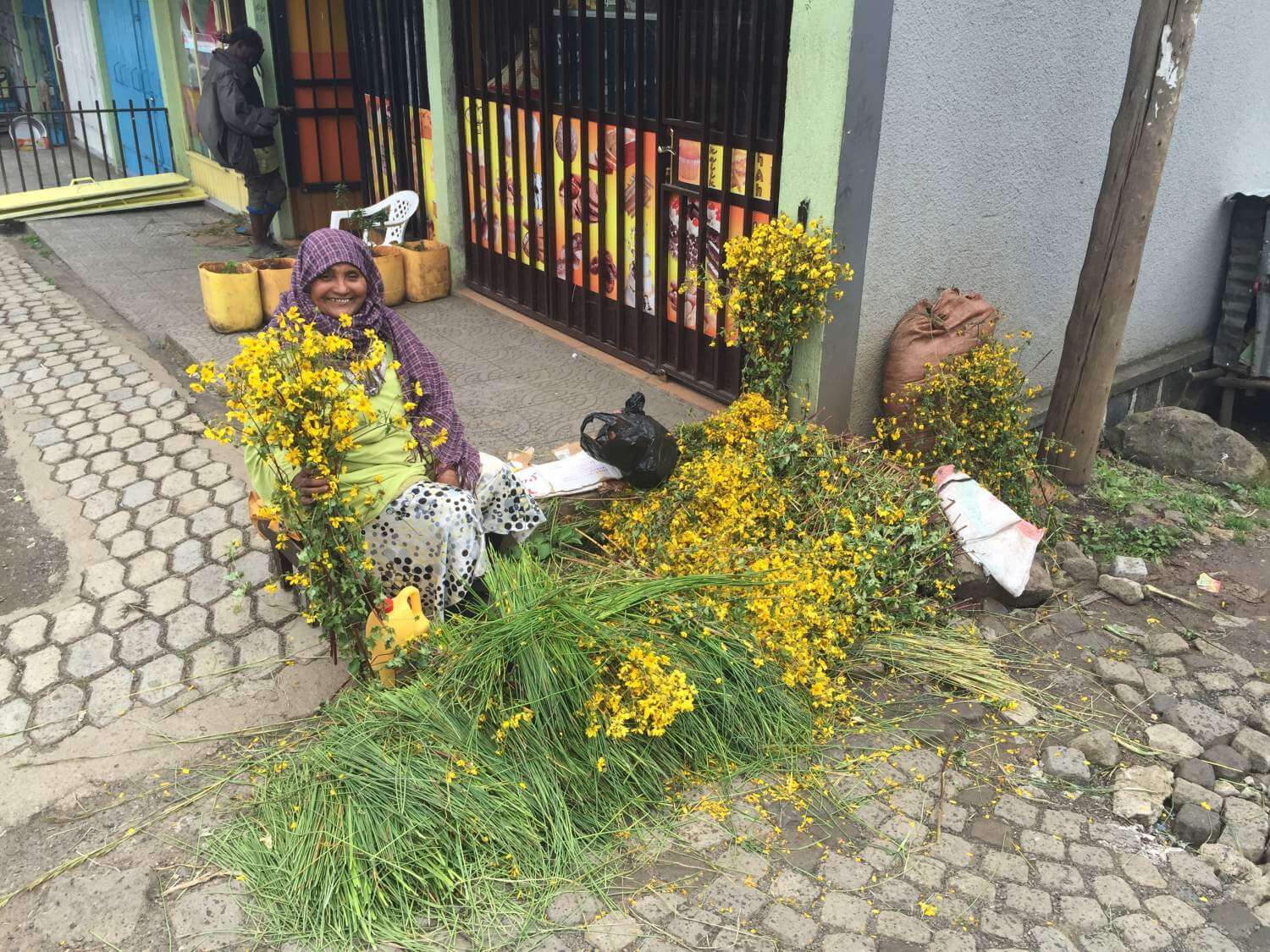 Meskal flower seller in Addis