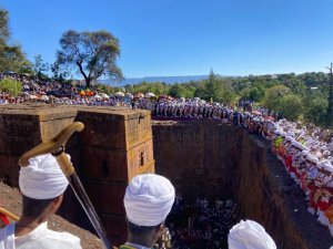 Deacons at Giyorgis festival Lalibela