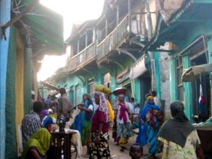 Busy street in Harar's Jagol